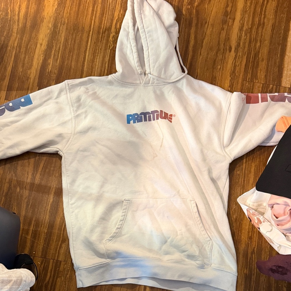 Primitive White Hoodie with Multicolor Logo